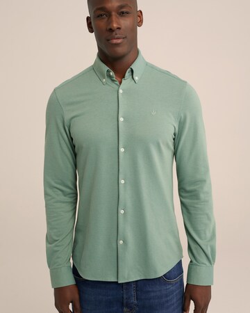 Coupe slim Chemise WE Fashion en vert : devant