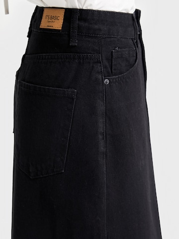 IT'S BASIC Rok 'Maxi Denim Skirt' in Zwart