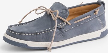 Travelin Mocassins 'Falmouth' in Blauw: voorkant