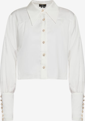 Camicia da donna di faina in bianco: frontale