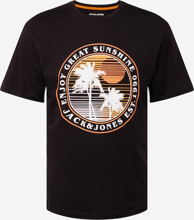 JACK & JONES T-Shirt 'OWEN SUMMER' en orange / abricot / noir / blanc, Vue avec produit