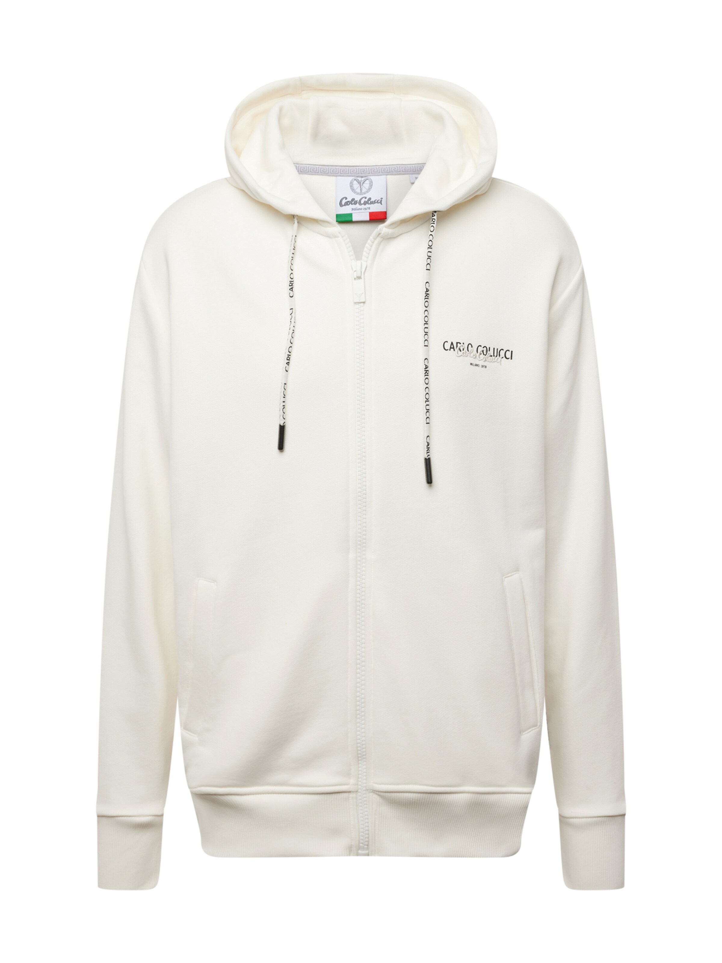 Veste de survêtement Carlo Colucci en blanc : devant