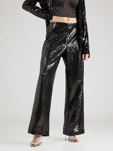VILA ROUGE EDIT Wide leg Trousers 'VISerane' in Black: front