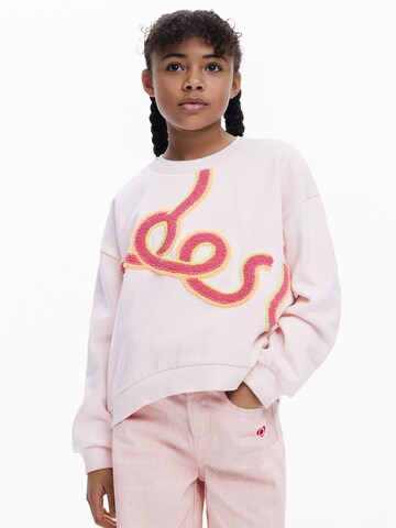 Sweat-shirt Desigual en rose : devant