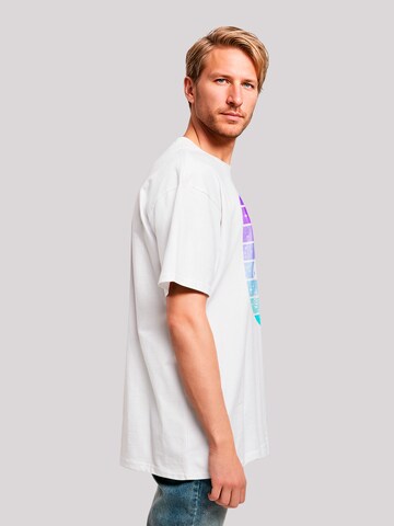 F4NT4STIC T-Shirt 'Retro Alien Weltraum Sonnenuntergang' in Weiß