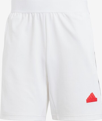 ADIDAS SPORTSWEAR Regular Workout Pants ' House of Tiro Nations' in White: front