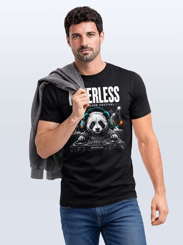 Neverless Shirt 'Electronic Panda' in Black