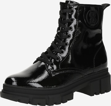 Ghete cu șireturi de la s.Oliver pe negru: față