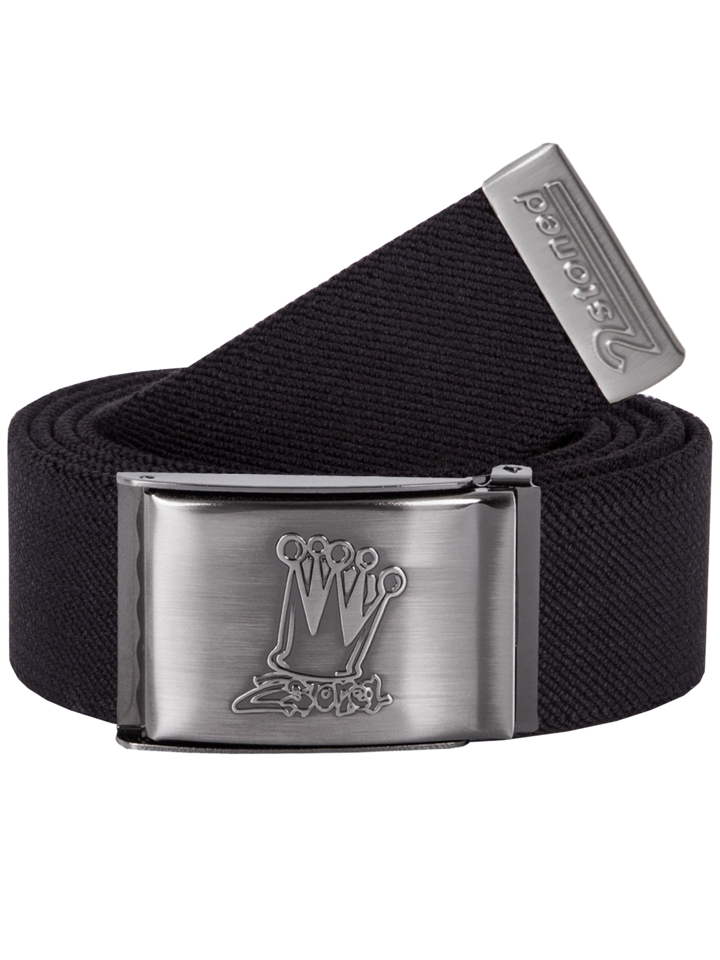 2Stoned Belt 'Stretch Crown Matt' in Black: front