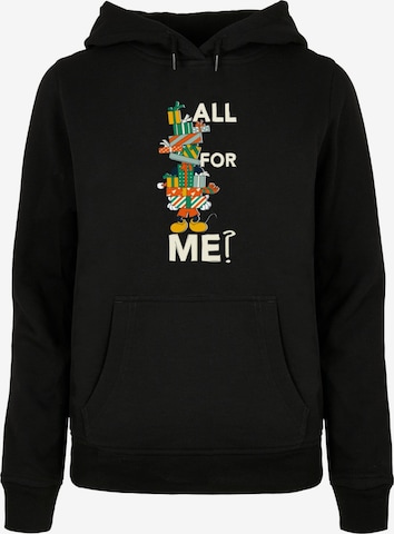 ABSOLUTE CULT Sweatshirt 'Mickey Mouse - Presents All For Me' in Black: front