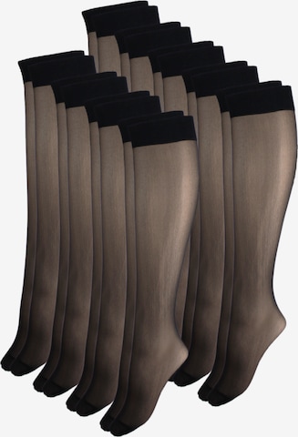 Esda Knee High Socks in Black: front