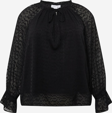 Vila Curve Blouse in Zwart: voorkant