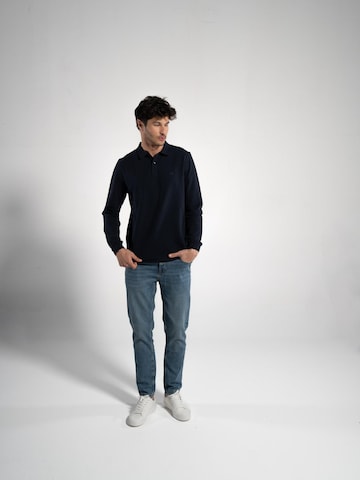 GORG Shirt 'Herren Langarm Poloshirt aus 100% Bio-Baumwolle' in Blauw