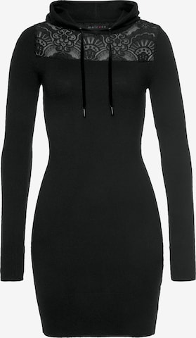 MELROSE Strickkleid in Schwarz: Vorderseite