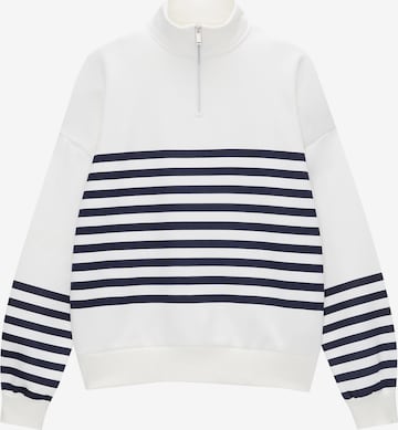 Sweat-shirt Pull&Bear en blanc : devant