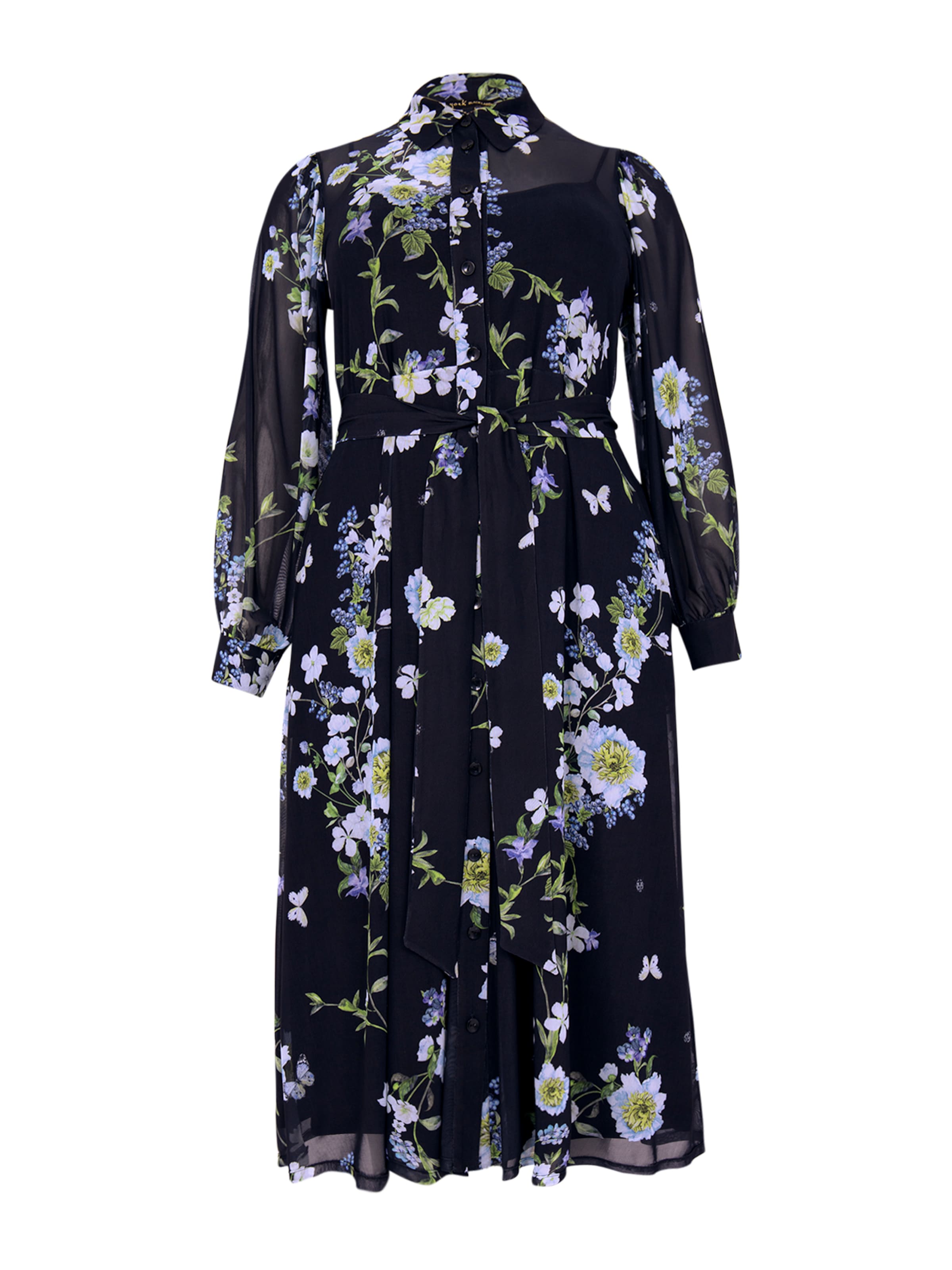 YOEK Shirt dress in Black: front