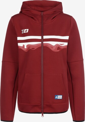 OUTFITTER Athletic Zip-Up Hoodie 'OCEAN FABRICS TAHI' in Red: front