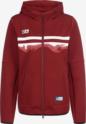 OUTFITTER Sweatjacke 'OCEAN FABRICS TAHI' in Rot: predná strana