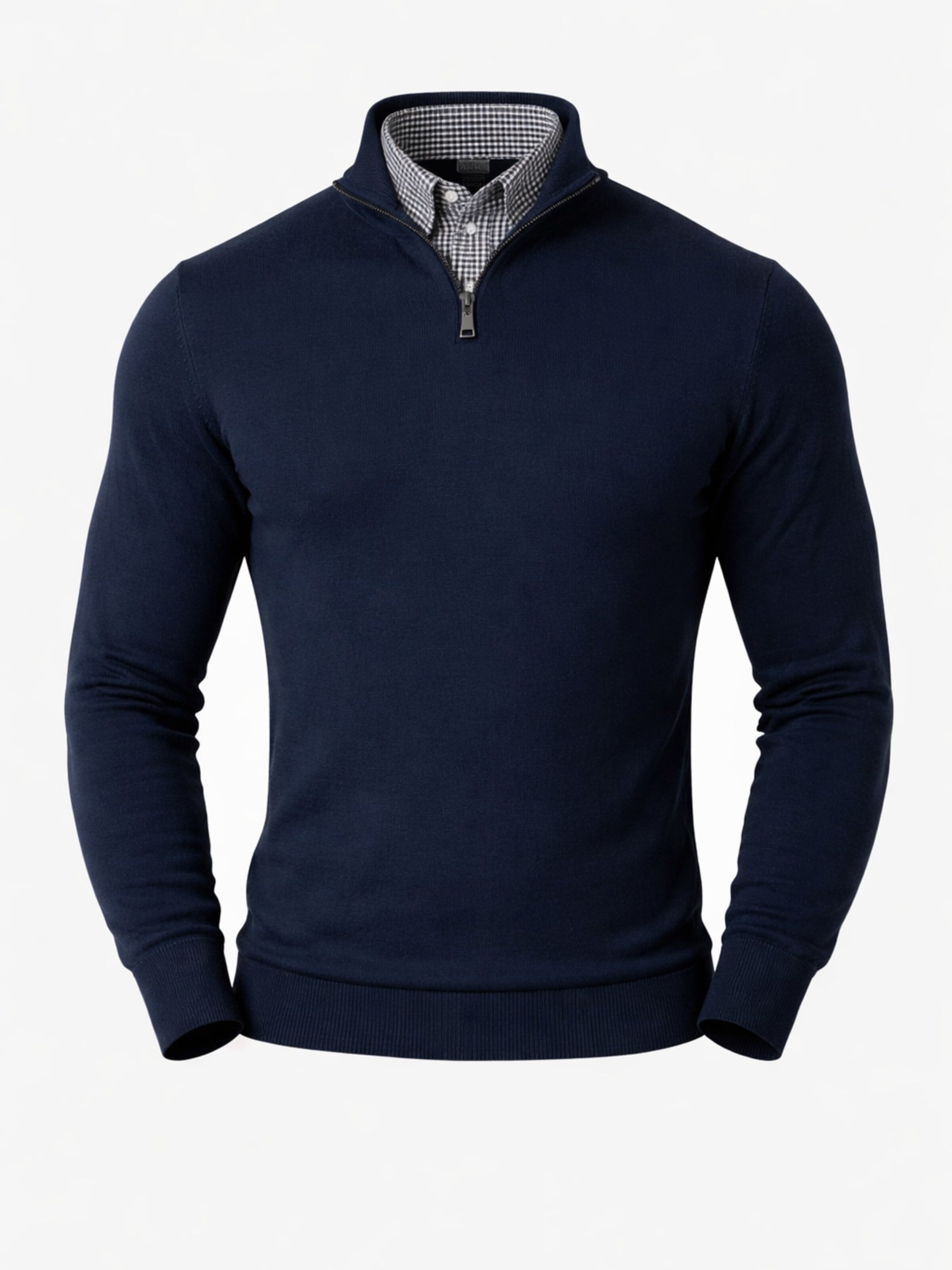 PANTONECLO Pullover 'Pantoneclo Men’s Mock Sweater' i blå: forside