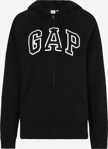 Gap Tall - Sudadera con cremallera 'HERITAGE' en negro: frente