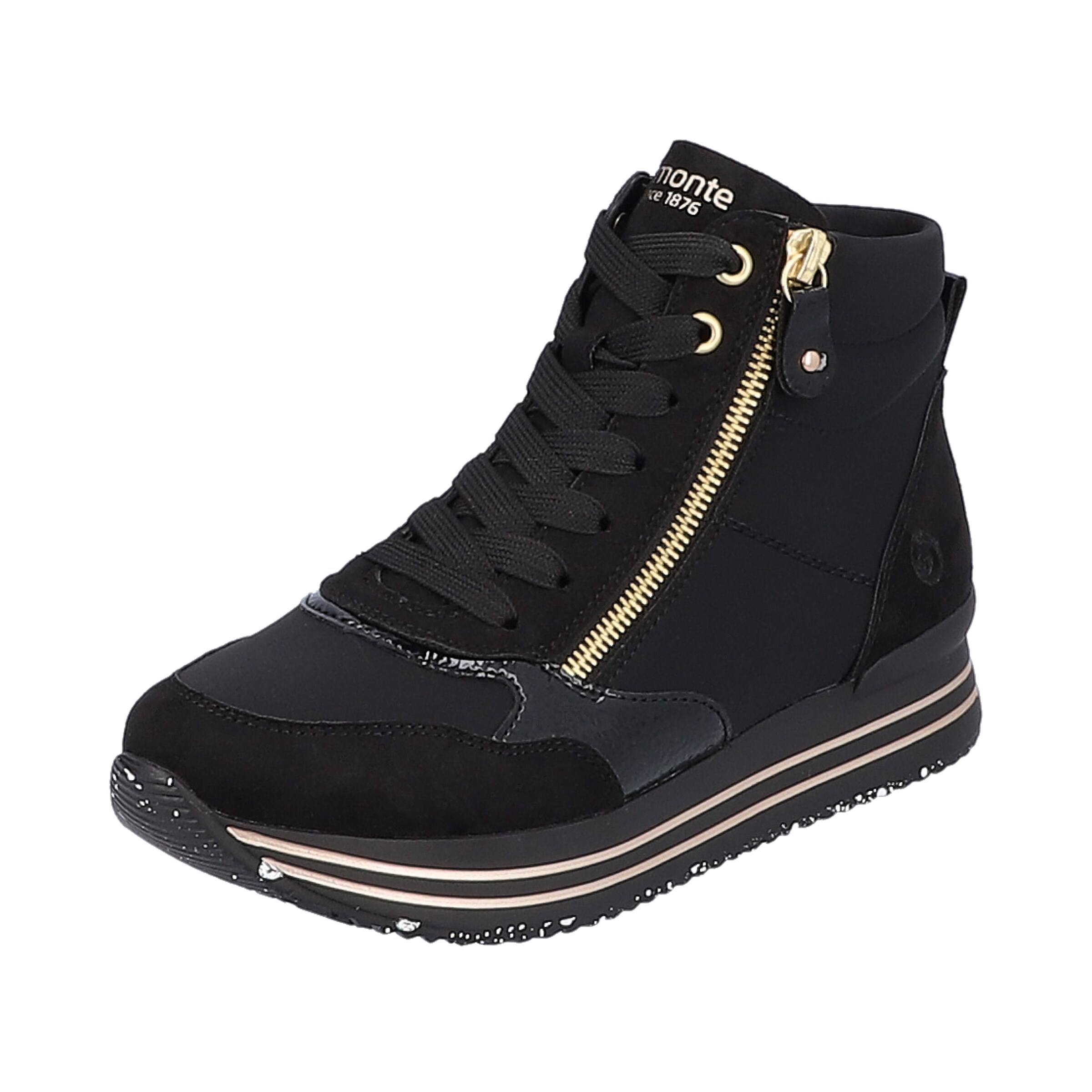 REMONTE High-Top Sneakers in Black: front