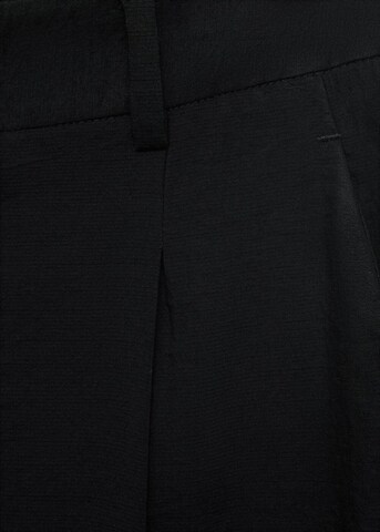 MANGO Wide leg Pleat-Front Pants 'Carla' in Black