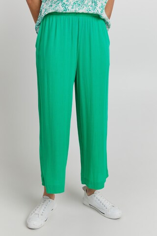 ICHI Wide leg Broek 'IHMARRAKECH' in Groen: voorkant