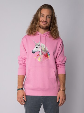 Watapparel Sweatshirt ' Flash, the unicorn ' in Roze: voorkant