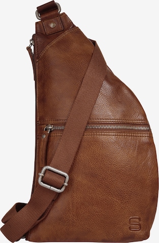 Sac à bandoulière Spikes & Sparrow en marron : devant