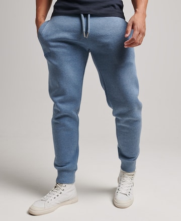 Superdry Tapered Pants in Blue: front