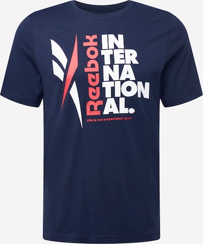 Reebok Sport Tehnička sportska majica u mornarsko plava / lubenica roza / bijela, Pregled proizvoda