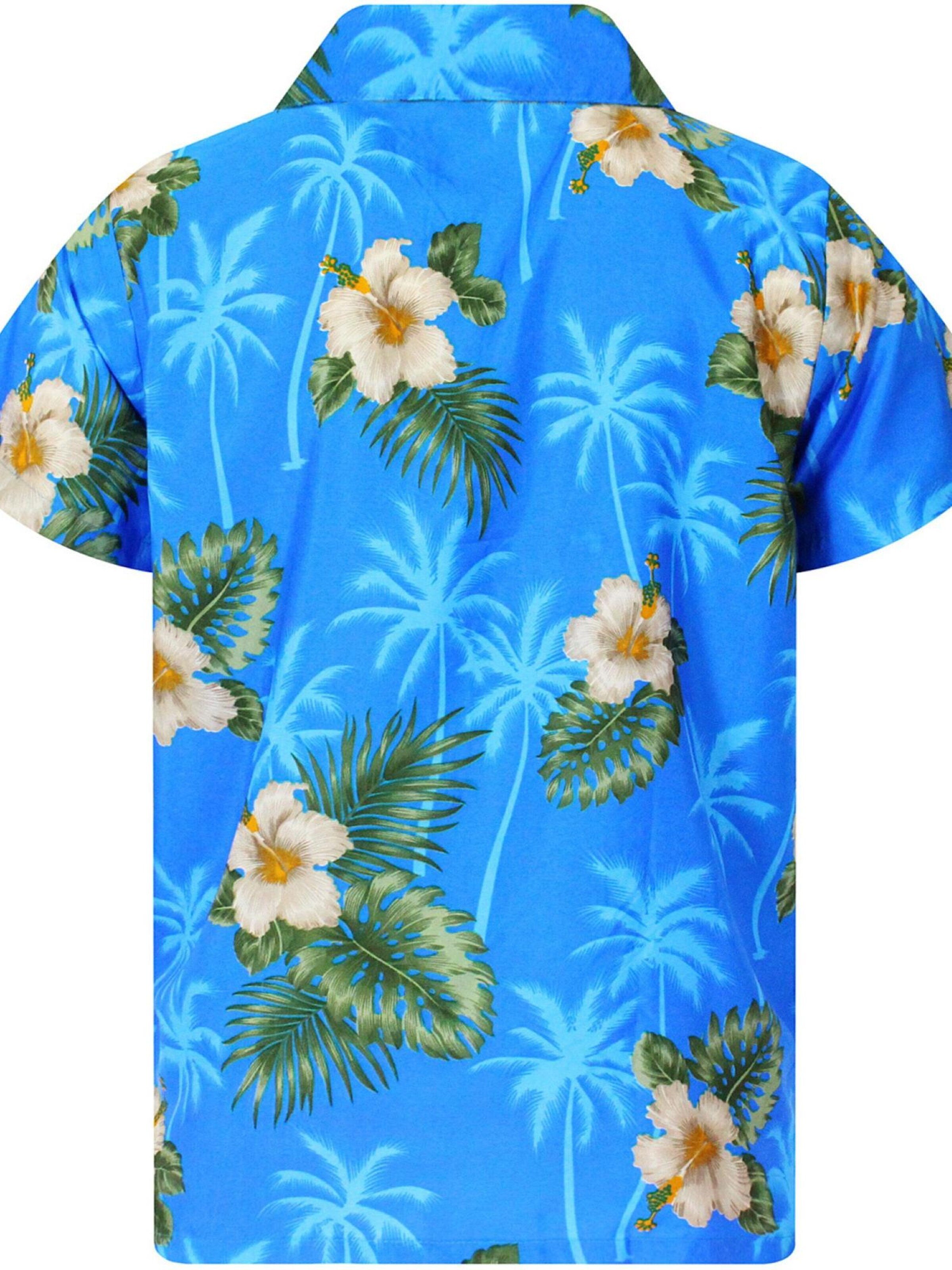 King Kameha Shirt 'Small Flower'‌‌‌‌‌‌‌‌ in Blau