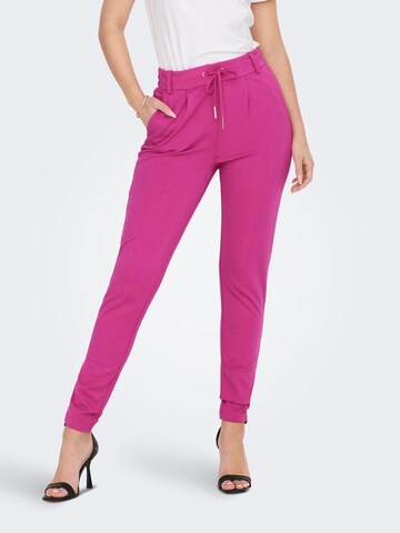 ONLY - Slimfit Pantalón plisado 'Poptrash' en rosa: frente