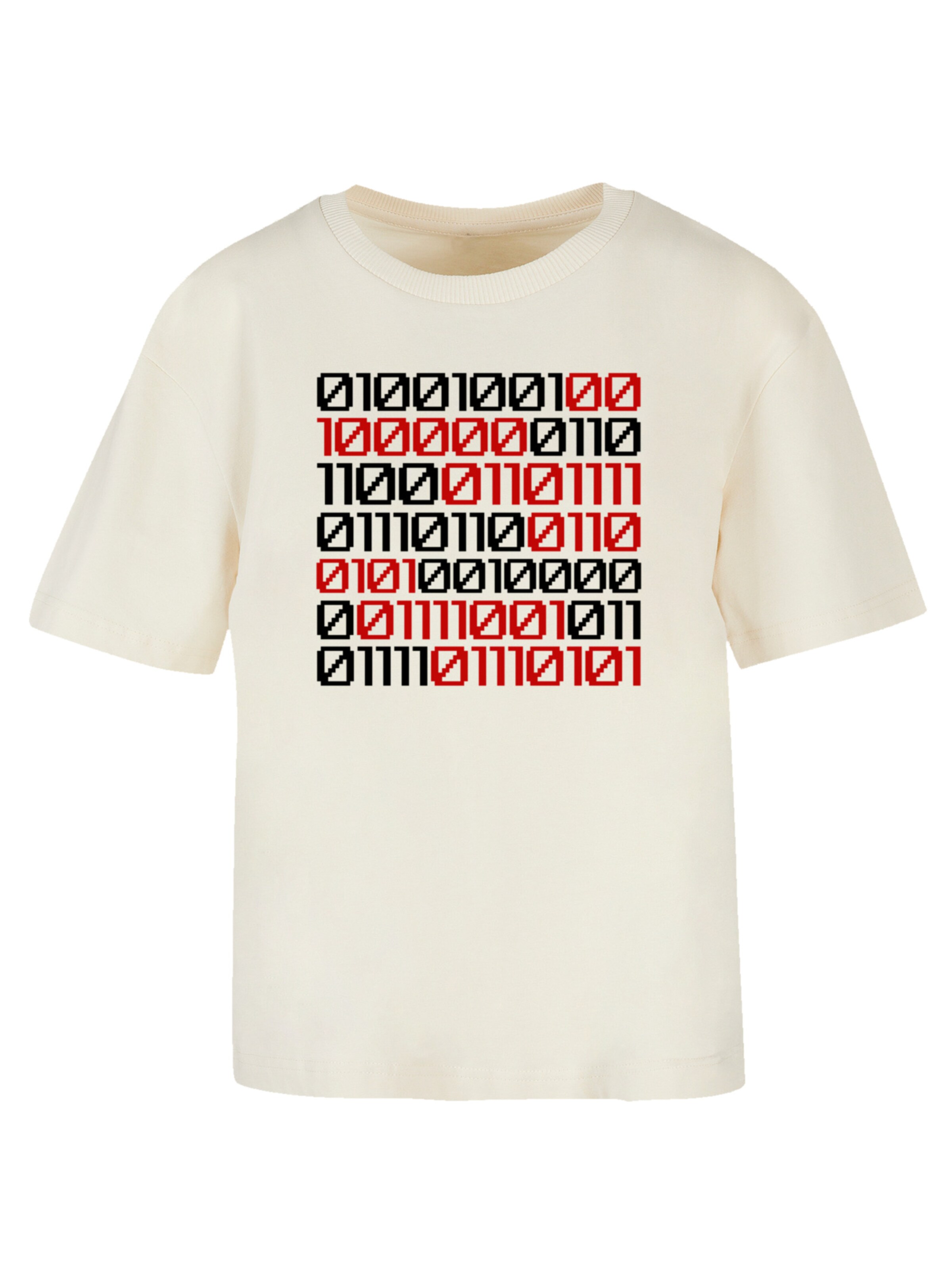 F4NT4STIC Shirt 'I love you 01001001 Binary Code Valentinstag' in Beige: voorkant