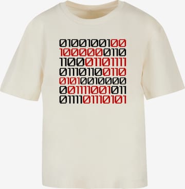 F4NT4STIC Shirt 'I love you 01001001 Binary Code Valentinstag' in Beige: front