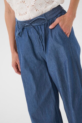 Wide Leg Pantalon 'Tallie' Cream en bleu