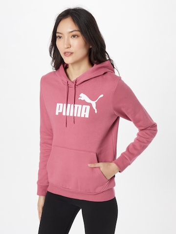 PUMA Спортен суитшърт с качулка 'Essentials' в розово: отпред