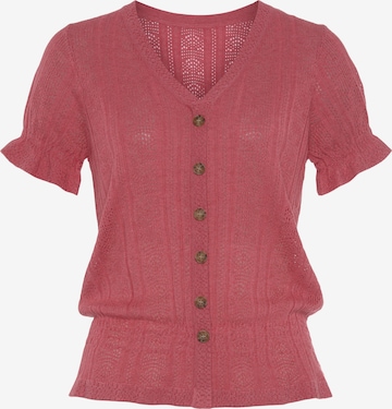 VIVANCE Knit Cardigan in Red: front