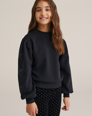 WE Fashion Sweatshirt in Zwart: voorkant