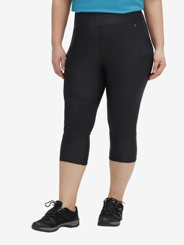 SHEEGO Skinny Workout Pants in Black: front