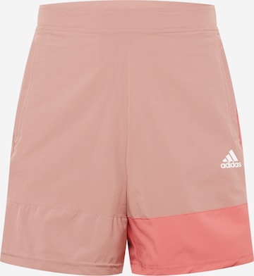 ADIDAS PERFORMANCE Sports trousers in Brown: front
