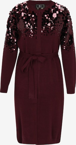 faina Gebreid vest in Rood: voorkant