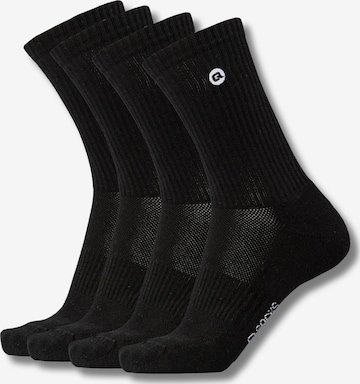 Chaussettes QOLONIA en noir : devant