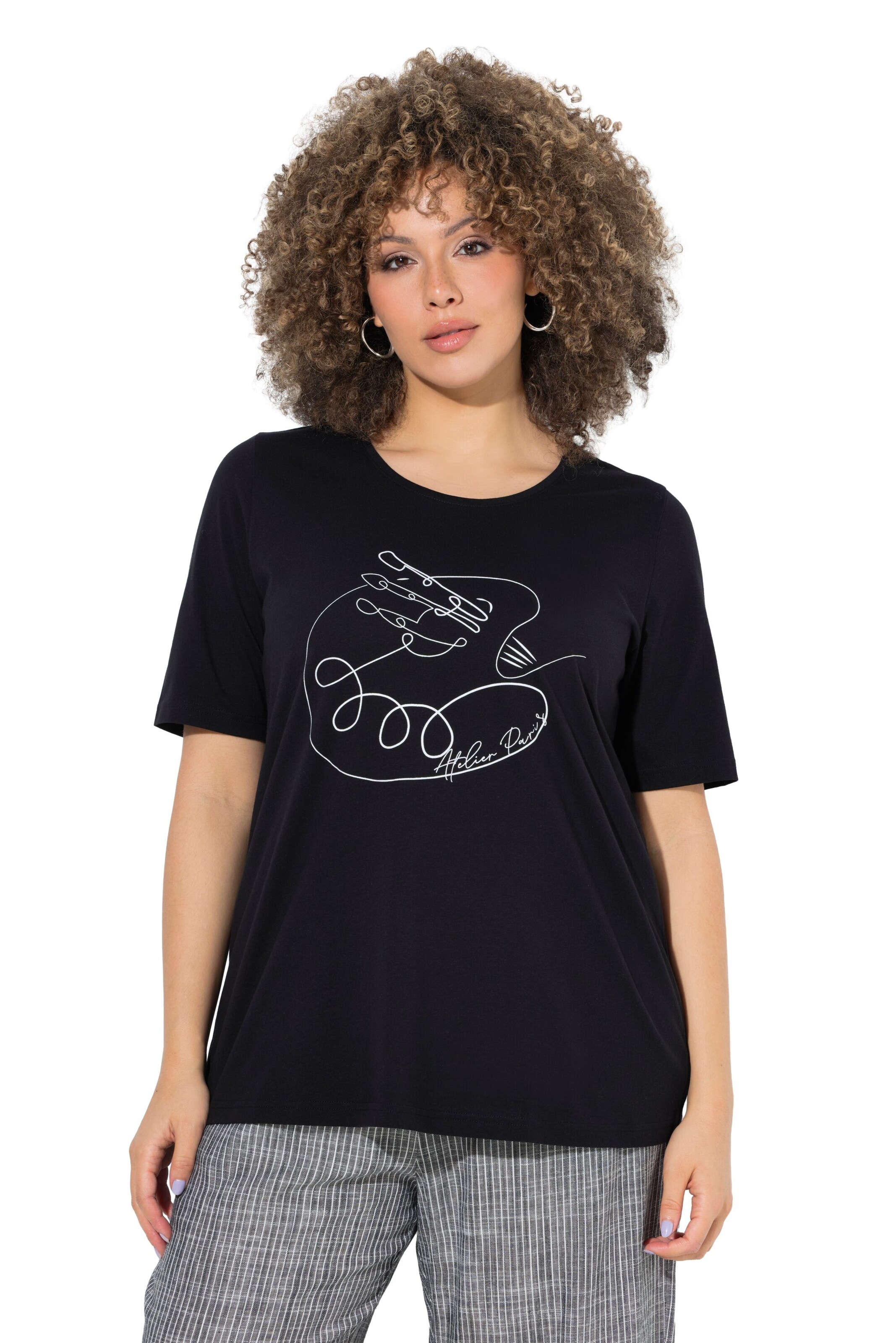 Ulla Popken T-Shirt in Schwarz: Vorderseite