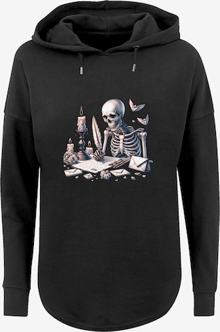 Sweat-shirt 'Skelett Liebesbrief Valentinstag' F4NT4STIC en noir : devant