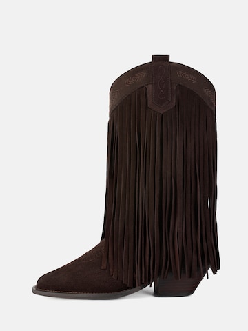 L37 HANDMADE SHOES Boots 'ACROSS THE LUNAR WING' in Brown: front