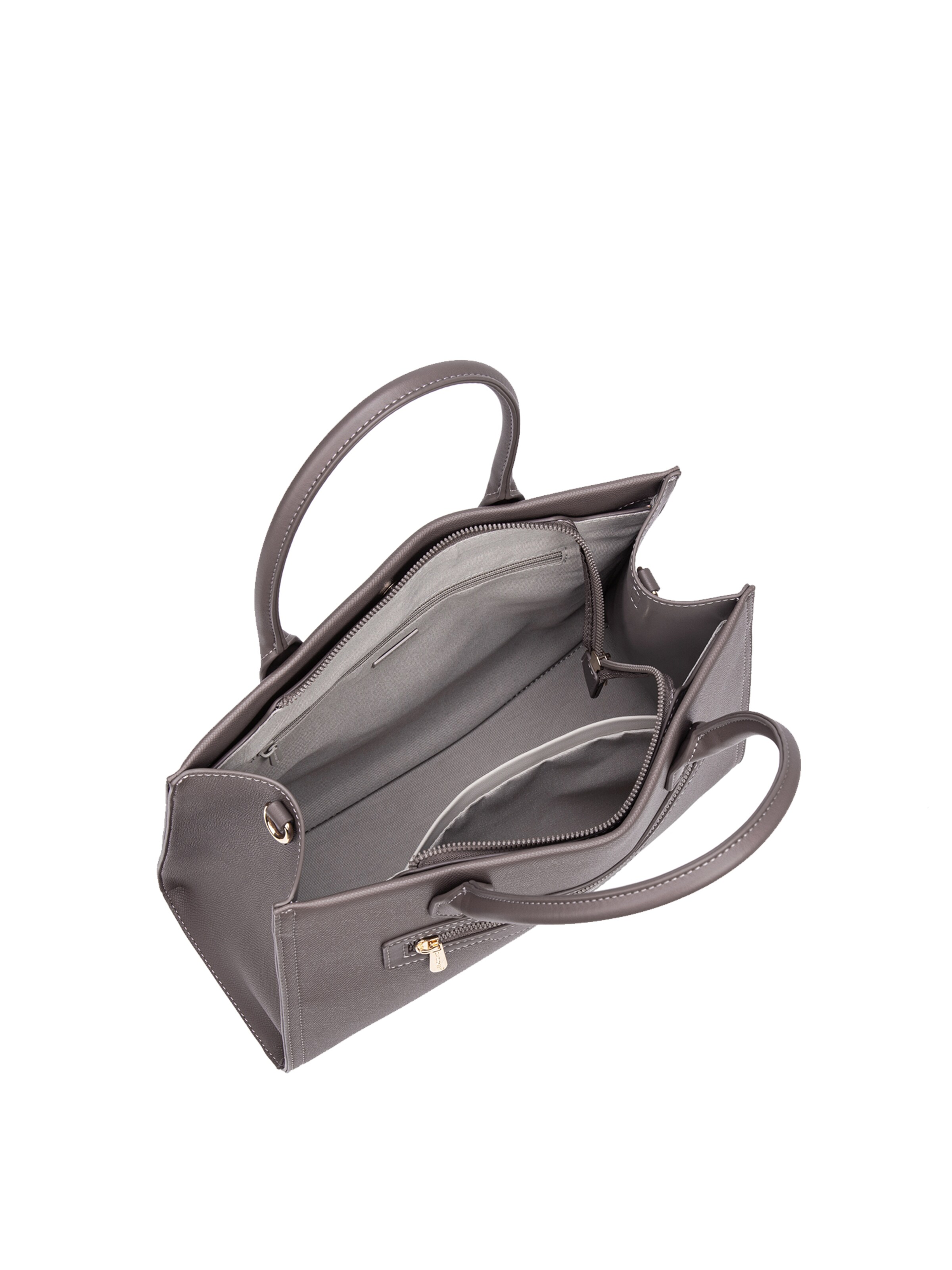 Borsa a mano 'Borsa a Mano Donna Vegan Leather con Zip e Tracolla Rimovibile - David Jones' di David Jones in grigio