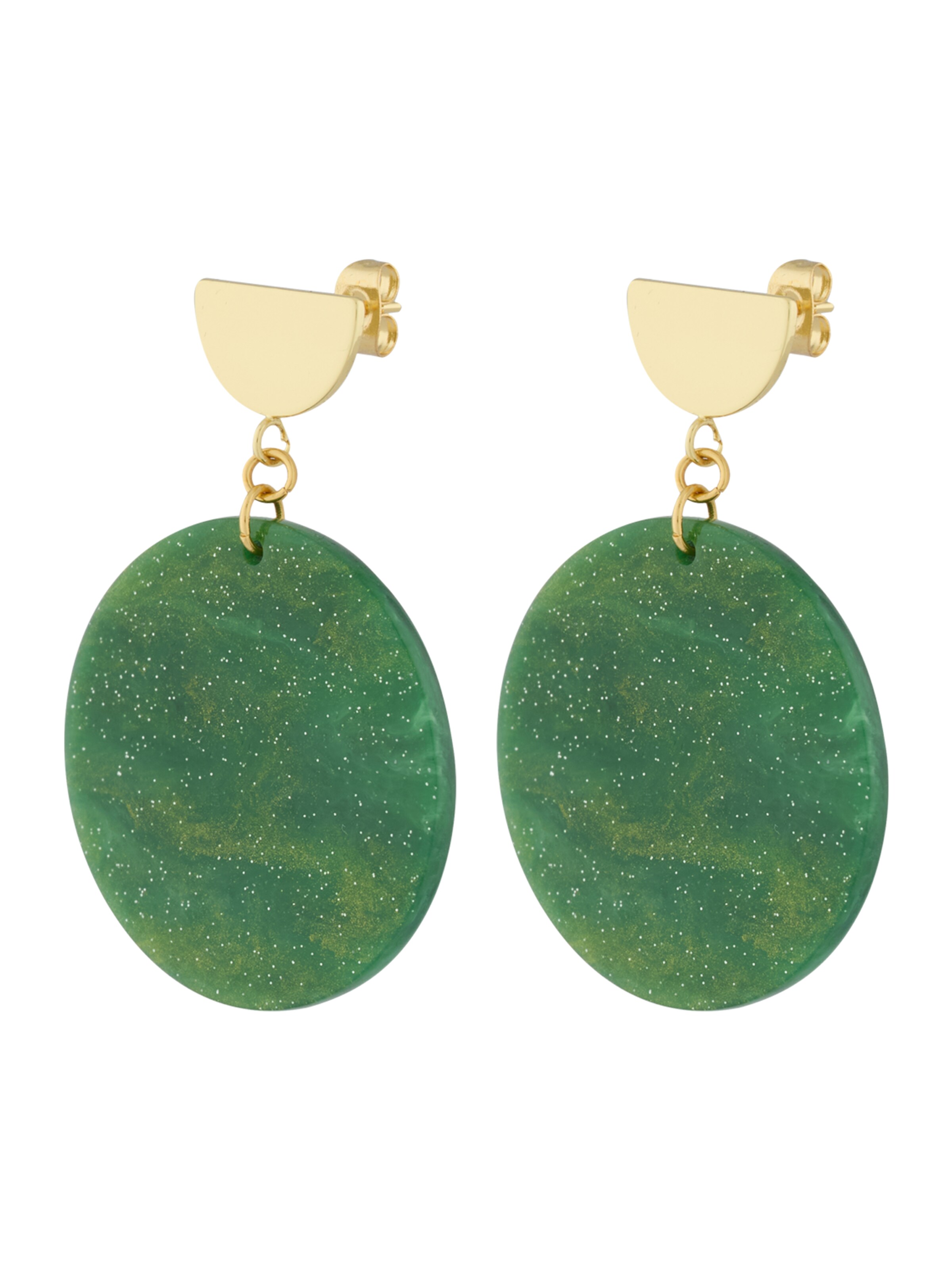 Boucles d'oreilles 'Amal' Fräulein Wunder en vert : devant