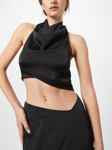 Misspap Kostuum '(Me) High Neck Satin Cowl Co-ord' in Zwart