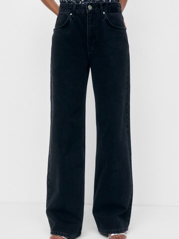 Pull&Bear Wide leg Jeans in Zwart